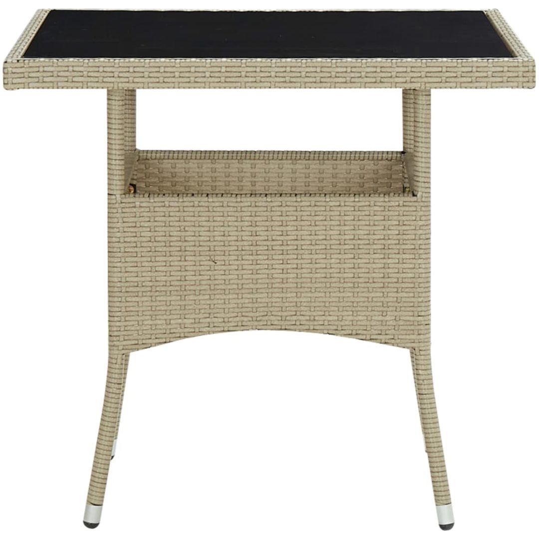Trädgårdsbord beige konstrotting och glas vidaXL – bild 2