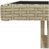 Trädgårdsbord beige konstrotting och glas vidaXL – miniatyr 3