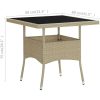 Trädgårdsbord beige konstrotting och glas vidaXL – miniatyr 5