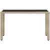 Trädgårdsbord beige konstrotting vidaXL 123 x 60 x 74 cm – miniatyr 2