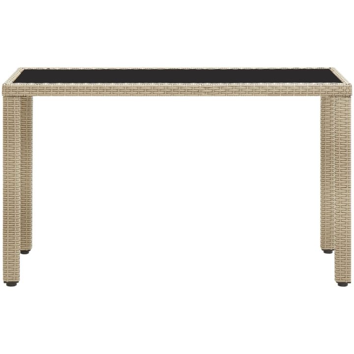 Trädgårdsbord beige konstrotting vidaXL 123 x 60 x 74 cm – bild 2