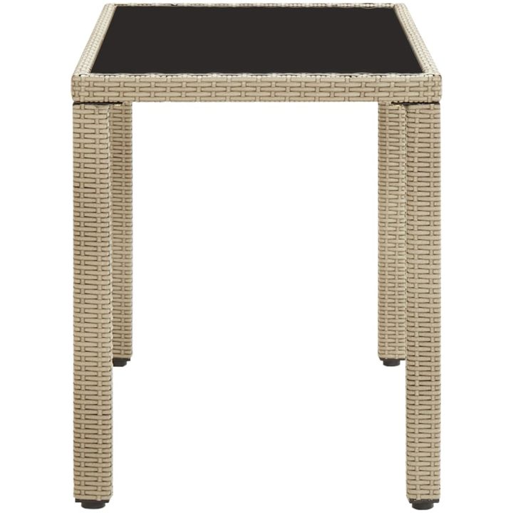 Trädgårdsbord beige konstrotting vidaXL 123 x 60 x 74 cm – bild 3