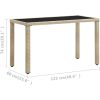 Trädgårdsbord beige konstrotting vidaXL 123 x 60 x 74 cm – miniatyr 5