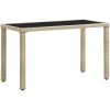 Trädgårdsbord beige konstrotting vidaXL 123 x 60 x 74 cm – miniatyr 1