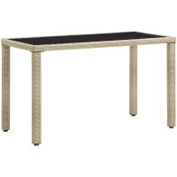 Trädgårdsbord beige konstrotting vidaXL