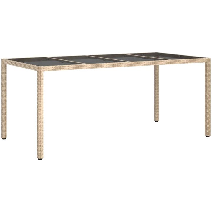 Trädgårdsbord Beige Poly Rattan vidaXL 190 x 90 x 75 cm – bild 2
