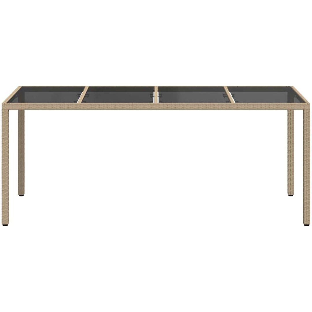 Trädgårdsbord Beige Poly Rattan vidaXL 190 x 90 x 75 cm – bild 3