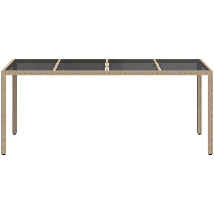 Trädgårdsbord Beige Poly Rattan vidaXL 190 x 90 x 75 cm – bild 3