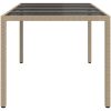 Trädgårdsbord Beige Poly Rattan vidaXL 190 x 90 x 75 cm – miniatyr 4