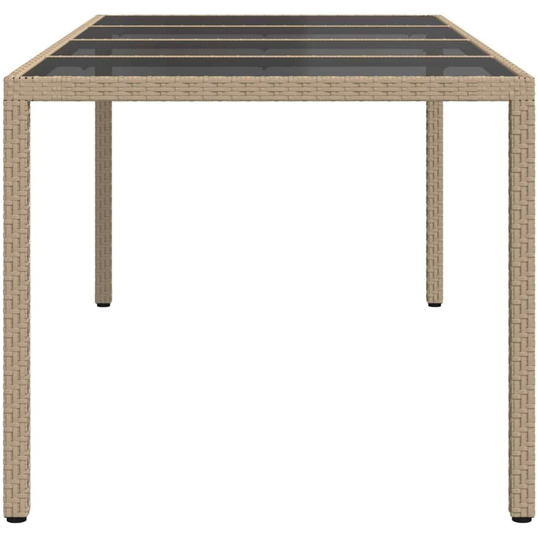 Trädgårdsbord Beige Poly Rattan vidaXL 190 x 90 x 75 cm – bild 4