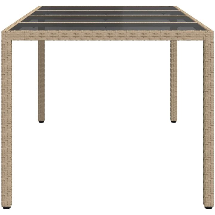 Trädgårdsbord Beige Poly Rattan vidaXL 190 x 90 x 75 cm – bild 4