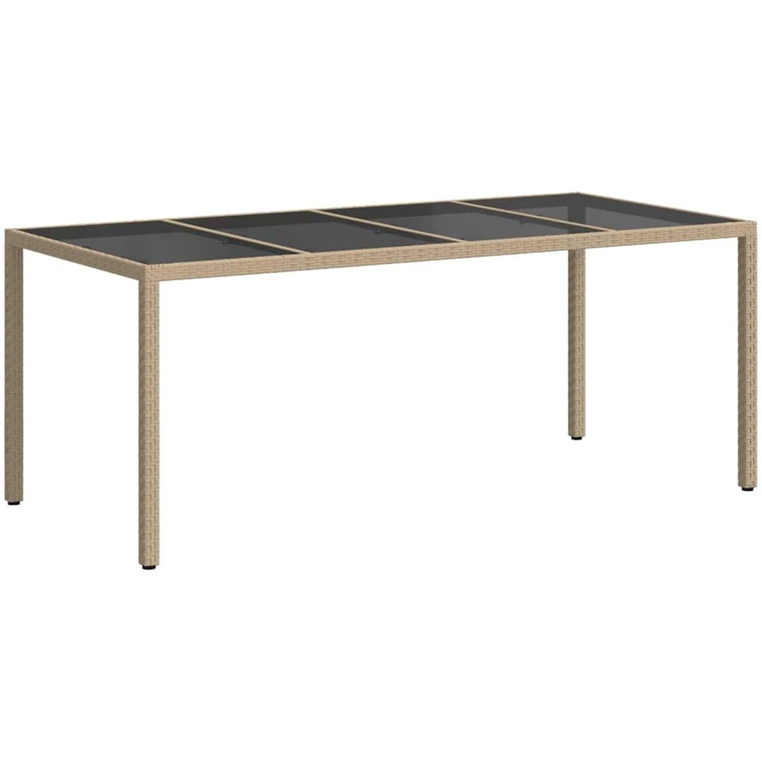 Trädgårdsbord Beige Poly Rattan vidaXL 190 x 90 x 75 cm – bild 5