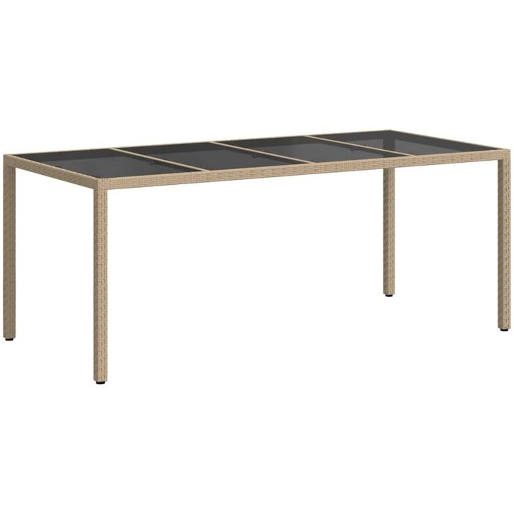Trädgårdsbord Beige Poly Rattan vidaXL 190 x 90 x 75 cm – bild 5