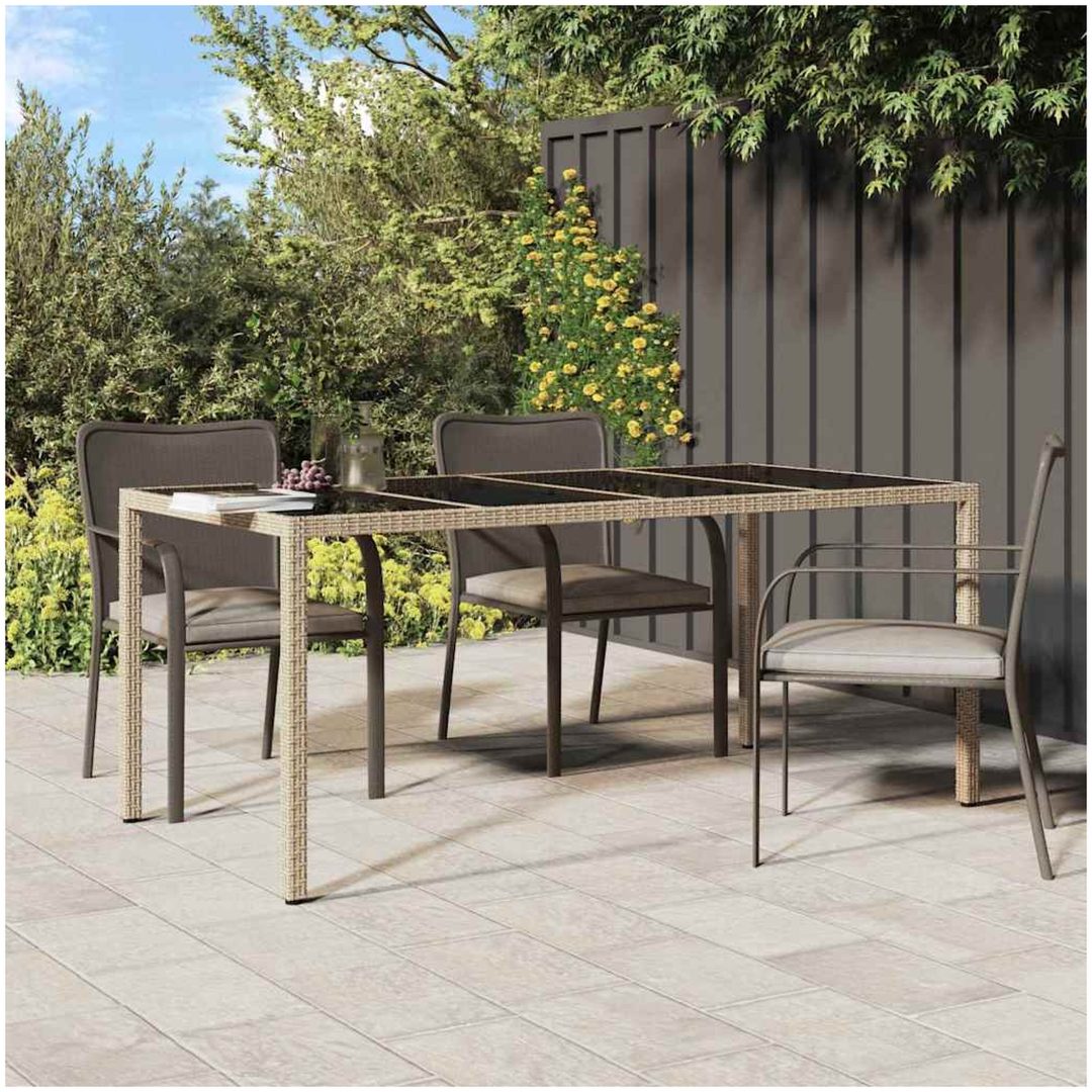 Trädgårdsbord Beige Poly Rattan vidaXL 190 x 90 x 75 cm