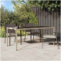 Trädgårdsbord Beige Poly Rattan vidaXL