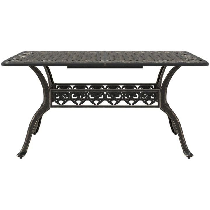 Trädgårdsbord brons 150x90x72 cm gjuten aluminium vidaXL – bild 5