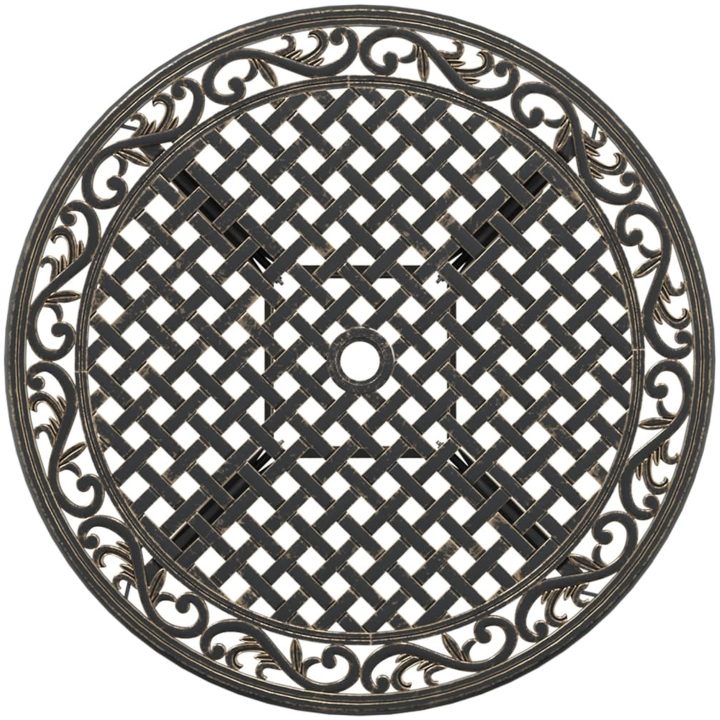 Trädgårdsbord brons ⌀90x75 cm gjuten aluminium vidaXL – bild 8