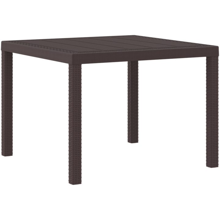 Trädgårdsbord Brun 100x100x73 cm Poly Rattan vidaXL Fyrkantig 1 m – bild 2