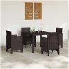 Trädgårdsbord Brun 100x100x73 cm Poly Rattan vidaXL Fyrkantig 1 m – miniatyr 3