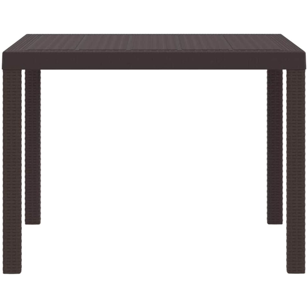 Trädgårdsbord Brun 100x100x73 cm Poly Rattan vidaXL Fyrkantig 1 m – bild 5