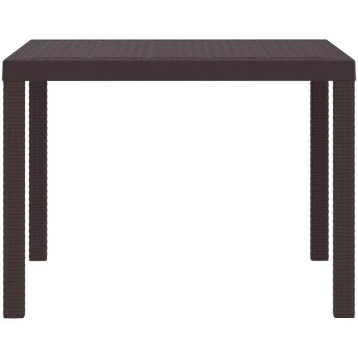 Trädgårdsbord Brun 100x100x73 cm Poly Rattan vidaXL Fyrkantig 1 m – bild 5