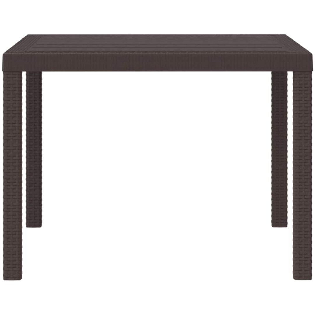 Trädgårdsbord Brun 100x100x73 cm Poly Rattan vidaXL Fyrkantig 1 m – bild 6