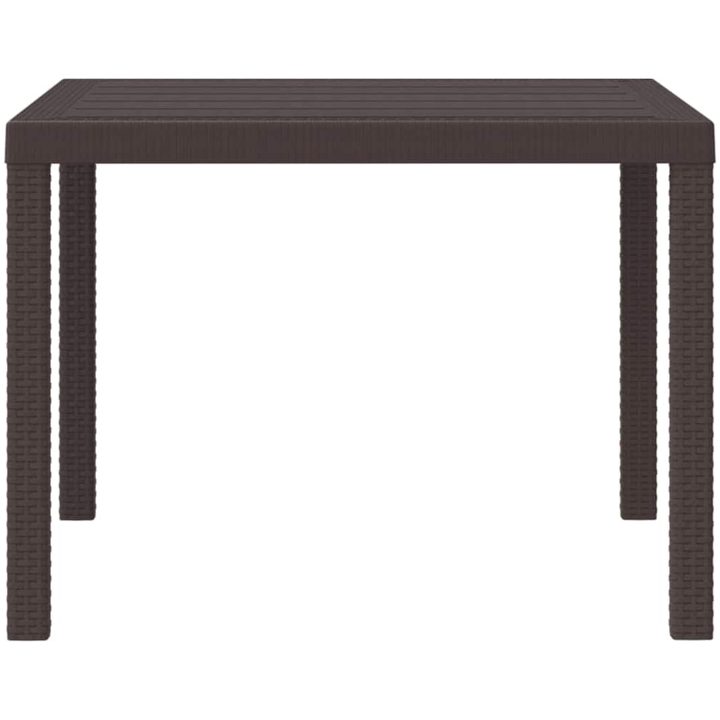 Trädgårdsbord Brun 100x100x73 cm Poly Rattan vidaXL Fyrkantig 1 m – bild 6