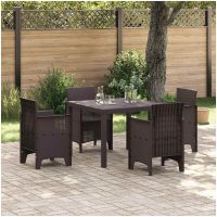 Trädgårdsbord Brun 100x100x73 cm Poly Rattan vidaXL