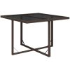 Trädgårdsbord brun 109x107x74 cm konstrotting och glas vidaXL – miniatyr 2