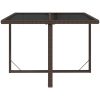 Trädgårdsbord brun 109x107x74 cm konstrotting och glas vidaXL – miniatyr 3