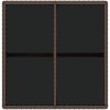 Trädgårdsbord brun 109x107x74 cm konstrotting och glas vidaXL – miniatyr 5