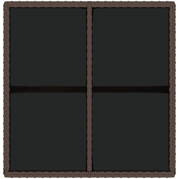 Trädgårdsbord brun 109x107x74 cm konstrotting och glas vidaXL – bild 5