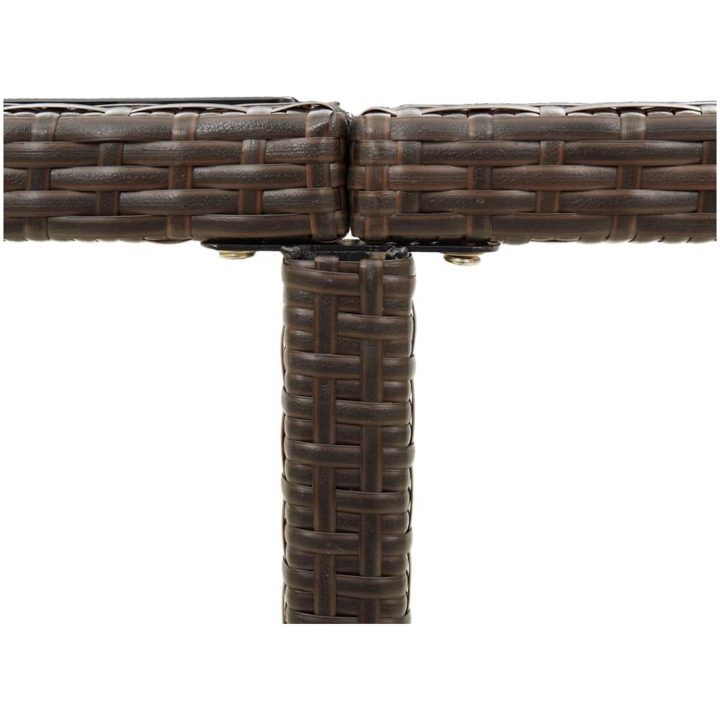 Trädgårdsbord brun 109x107x74 cm konstrotting och glas vidaXL – bild 6