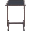 Trädgårdsbord brun 110x53x72 cm glas och konstrotting vidaXL – miniatyr 3