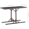 Trädgårdsbord brun 110x53x72 cm glas och konstrotting vidaXL – miniatyr 6