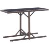 Trädgårdsbord brun 110x53x72 cm glas och konstrotting vidaXL – miniatyr 1