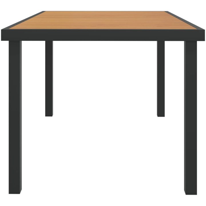 Trädgårdsbord brun 140x90x74 cm aluminium och WPC vidaXL – bild 3