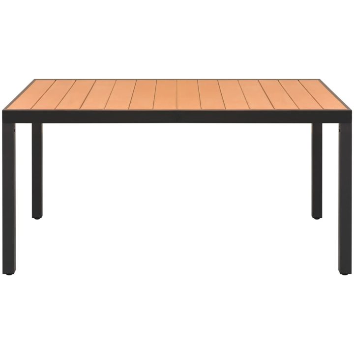 Trädgårdsbord brun 150x90x74 cm aluminium och WPC vidaXL 150 x 90 cm – bild 2