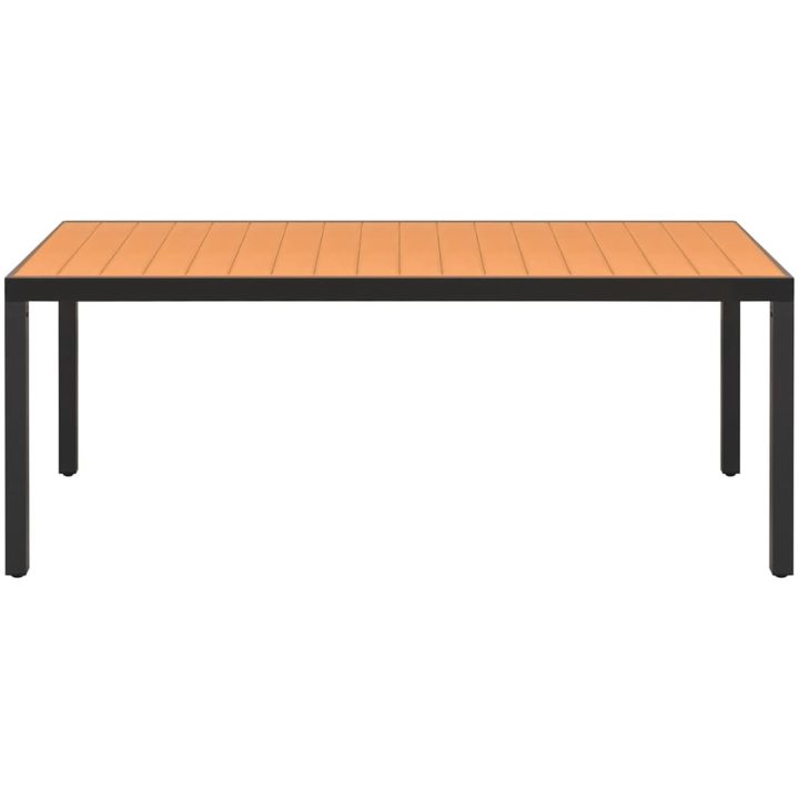 Trädgårdsbord brun 185x90x74 cm aluminium och WPC vidaXL 185 x 90 cm – bild 2