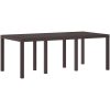 Trädgårdsbord brun 200x100x73 cm konstrotting vidaXL Stor – miniatyr 2