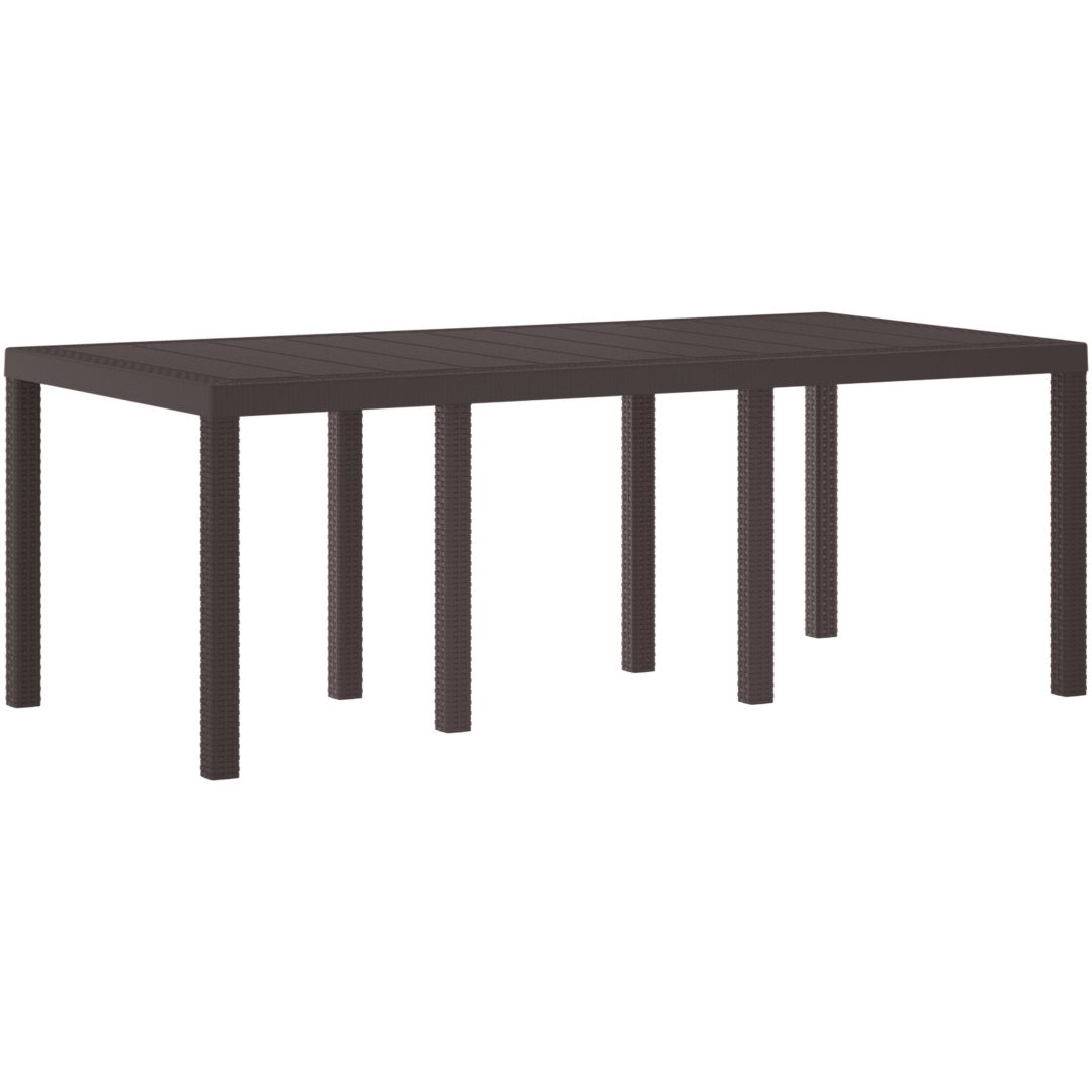 Trädgårdsbord brun 200x100x73 cm konstrotting vidaXL Stor – bild 2