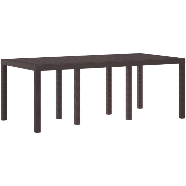 Trädgårdsbord brun 200x100x73 cm konstrotting vidaXL Stor – bild 2