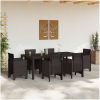 Trädgårdsbord brun 200x100x73 cm konstrotting vidaXL Stor – miniatyr 3
