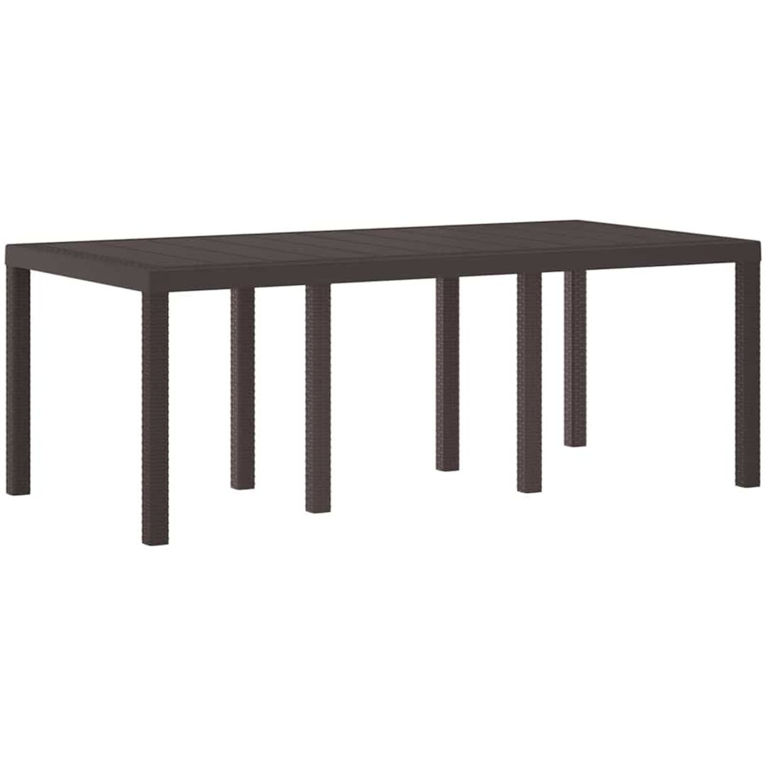 Trädgårdsbord brun 200x100x73 cm konstrotting vidaXL Stor – bild 4