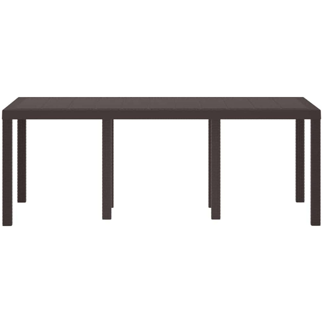 Trädgårdsbord brun 200x100x73 cm konstrotting vidaXL Stor – bild 5