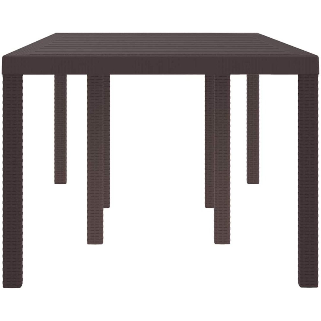 Trädgårdsbord brun 200x100x73 cm konstrotting vidaXL Stor – bild 6