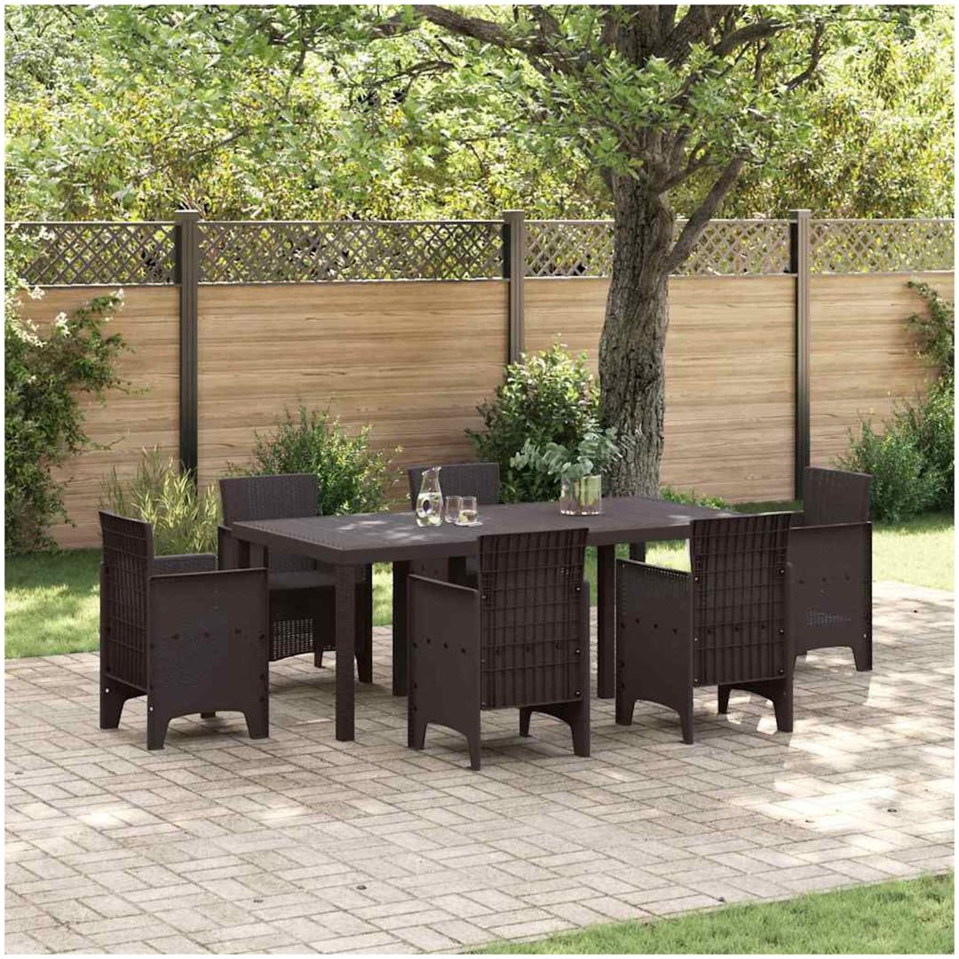 Trädgårdsbord brun 200x100x73 cm konstrotting vidaXL Stor