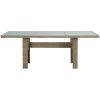 Trädgårdsbord brun 200x100x74 cm glas och konstrotting vidaXL – miniatyr 2
