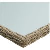 Trädgårdsbord brun 200x100x74 cm glas och konstrotting vidaXL – miniatyr 4