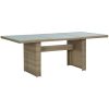 Trädgårdsbord brun 200x100x74 cm glas och konstrotting vidaXL – miniatyr 1